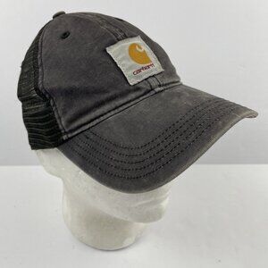 Carhartt Trucker Snapback Hat Gray Patch Work Construction Distressed Outdoors